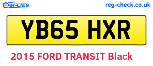 YB65HXR are the vehicle registration plates.