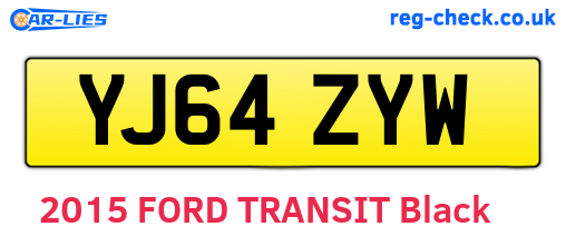 YJ64ZYW are the vehicle registration plates.