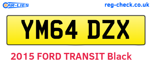 YM64DZX are the vehicle registration plates.
