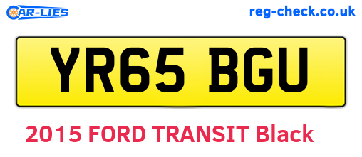 YR65BGU are the vehicle registration plates.