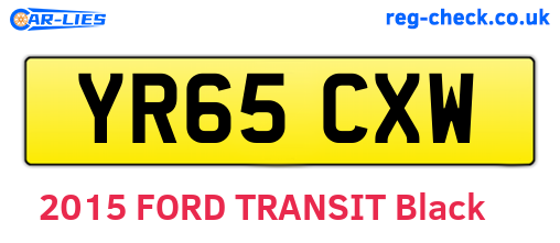 YR65CXW are the vehicle registration plates.