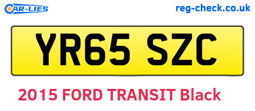 YR65SZC are the vehicle registration plates.