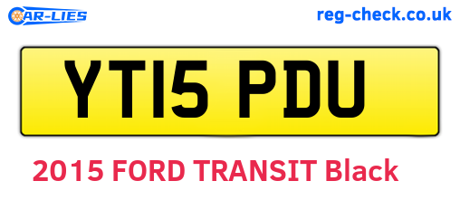 YT15PDU are the vehicle registration plates.