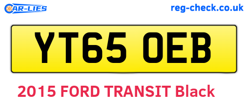 YT65OEB are the vehicle registration plates.
