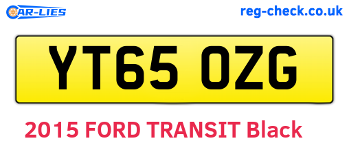 YT65OZG are the vehicle registration plates.
