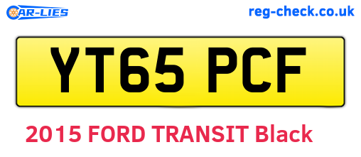 YT65PCF are the vehicle registration plates.