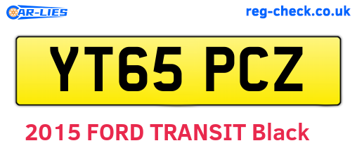 YT65PCZ are the vehicle registration plates.