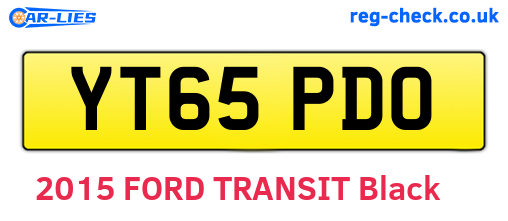 YT65PDO are the vehicle registration plates.