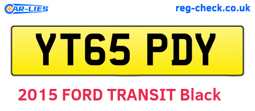 YT65PDY are the vehicle registration plates.