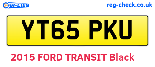 YT65PKU are the vehicle registration plates.