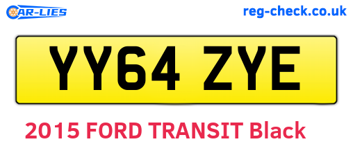 YY64ZYE are the vehicle registration plates.