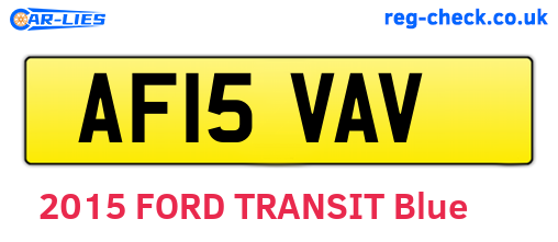AF15VAV are the vehicle registration plates.