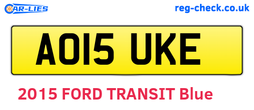 AO15UKE are the vehicle registration plates.