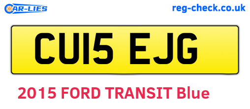 CU15EJG are the vehicle registration plates.