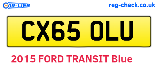 CX65OLU are the vehicle registration plates.