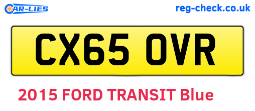 CX65OVR are the vehicle registration plates.