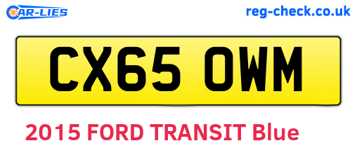 CX65OWM are the vehicle registration plates.