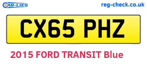 CX65PHZ are the vehicle registration plates.