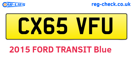 CX65VFU are the vehicle registration plates.