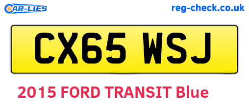 CX65WSJ are the vehicle registration plates.