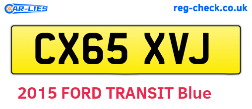 CX65XVJ are the vehicle registration plates.
