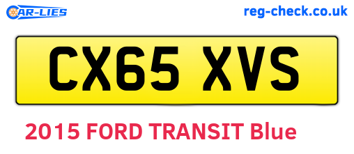 CX65XVS are the vehicle registration plates.
