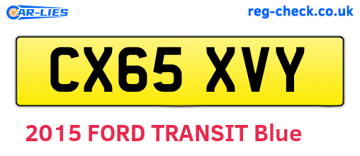 CX65XVY are the vehicle registration plates.