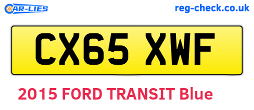 CX65XWF are the vehicle registration plates.