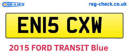 EN15CXW are the vehicle registration plates.