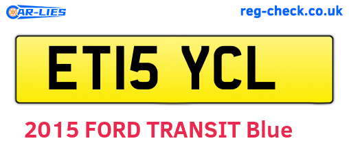 ET15YCL are the vehicle registration plates.