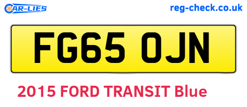 FG65OJN are the vehicle registration plates.