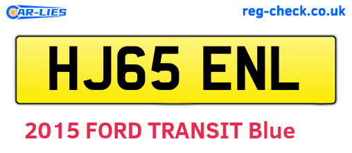 HJ65ENL are the vehicle registration plates.