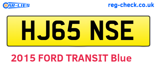 HJ65NSE are the vehicle registration plates.