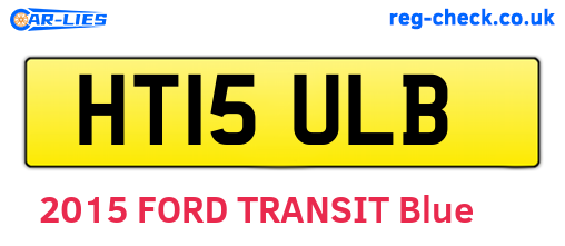 HT15ULB are the vehicle registration plates.
