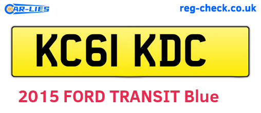 KC61KDC are the vehicle registration plates.