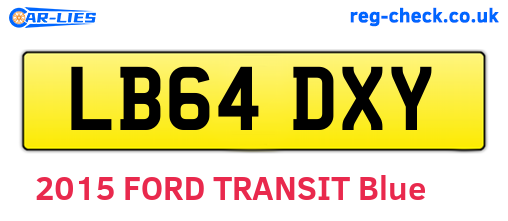 LB64DXY are the vehicle registration plates.