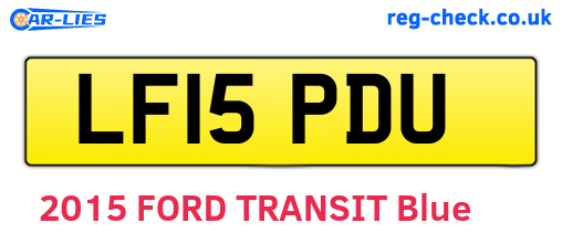 LF15PDU are the vehicle registration plates.