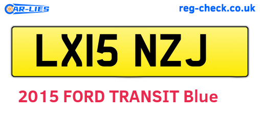 LX15NZJ are the vehicle registration plates.