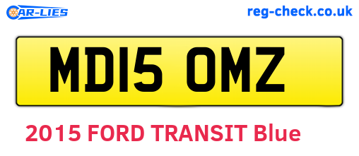 MD15OMZ are the vehicle registration plates.