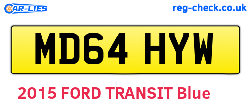 MD64HYW are the vehicle registration plates.