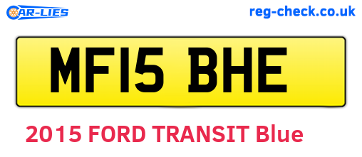 MF15BHE are the vehicle registration plates.