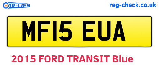 MF15EUA are the vehicle registration plates.