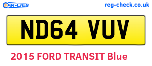 ND64VUV are the vehicle registration plates.