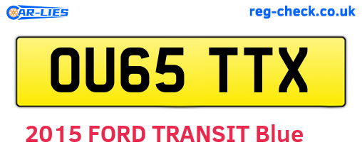 OU65TTX are the vehicle registration plates.