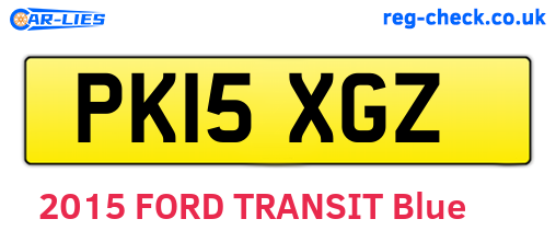 PK15XGZ are the vehicle registration plates.