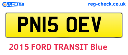 PN15OEV are the vehicle registration plates.