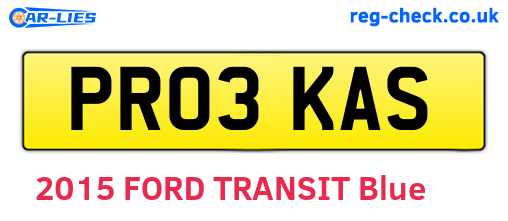 PR03KAS are the vehicle registration plates.