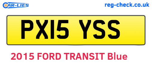 PX15YSS are the vehicle registration plates.