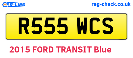 R555WCS are the vehicle registration plates.