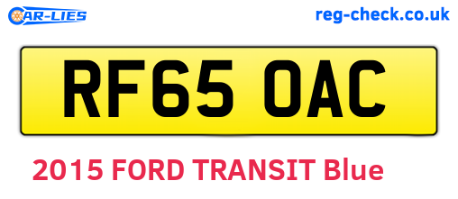 RF65OAC are the vehicle registration plates.